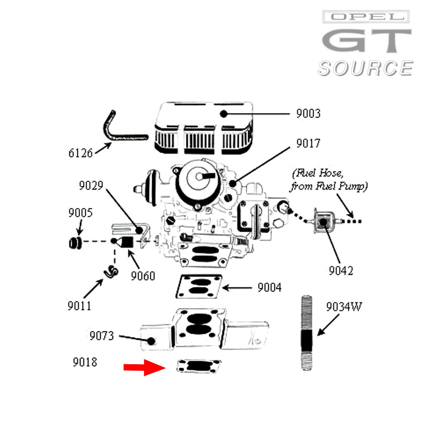 9018_opel_carburetor_heat_shield_gasket_thin_diagram01