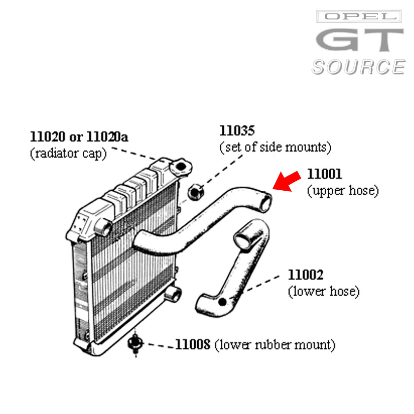 11001_opel_gt_upper_radiator_hose_diagram01